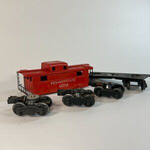 Postwar LIONEL Trains O Gauge #2472 Pennsylvania 477618 Red Caboose For Parts